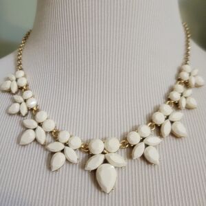 J. Crew Off-White Botanical Leaf Necklace